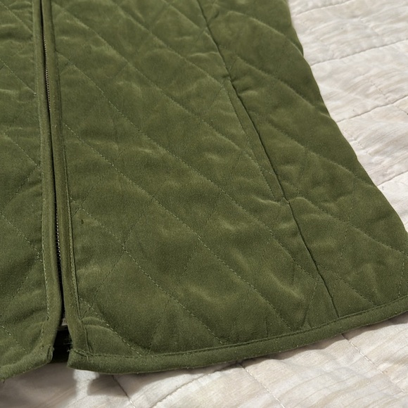 Karen Scott Olive Green Quilted Sport Vest - Picture 2 of 5